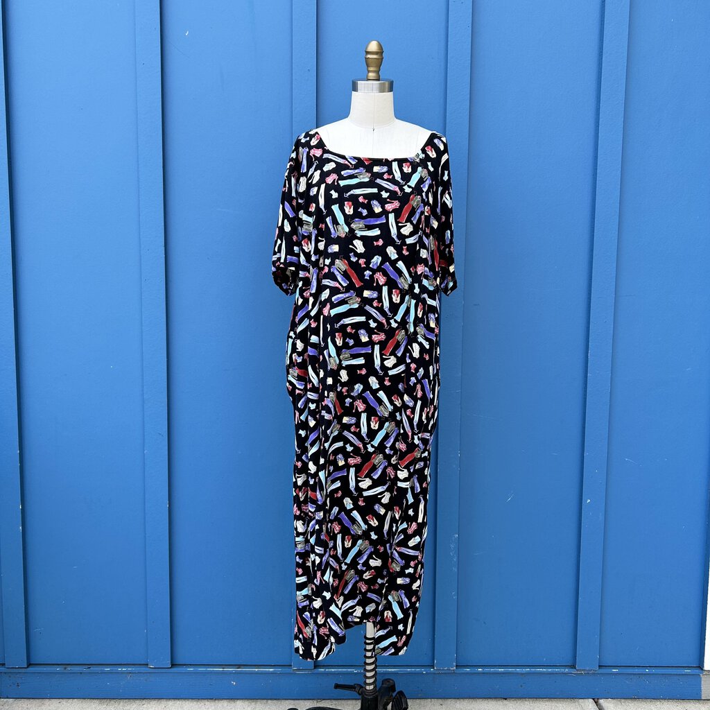 90s Paradiso Clothing Print Pattern Dress