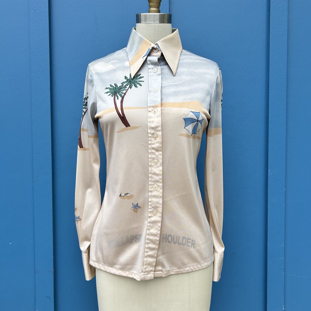 70s Polyester Beach Theme Button-Ups