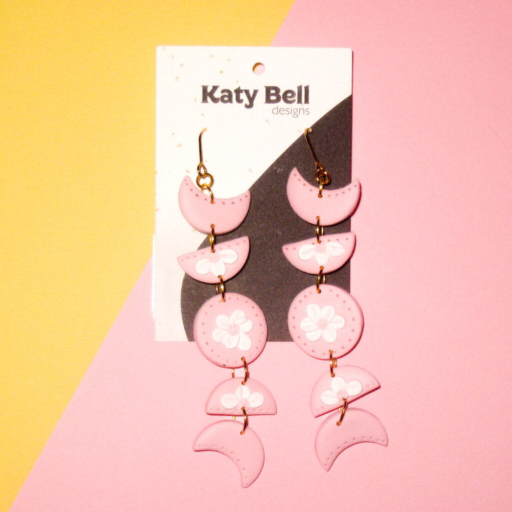 Pink Moon Phase dangles