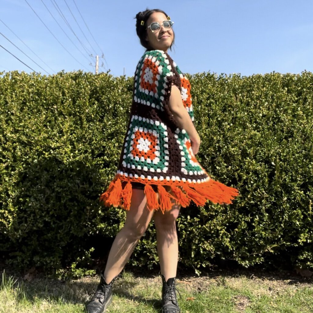 Granny Square Duster with Fringe