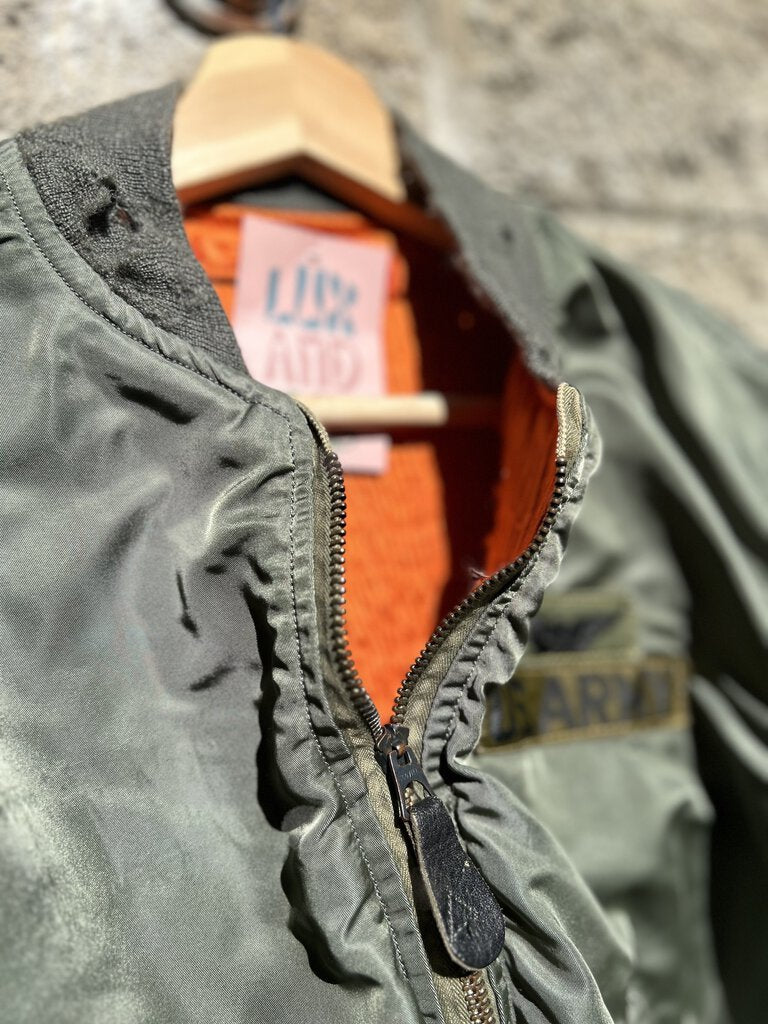 Vietnam-Era Distressed Army Bomber Jacket