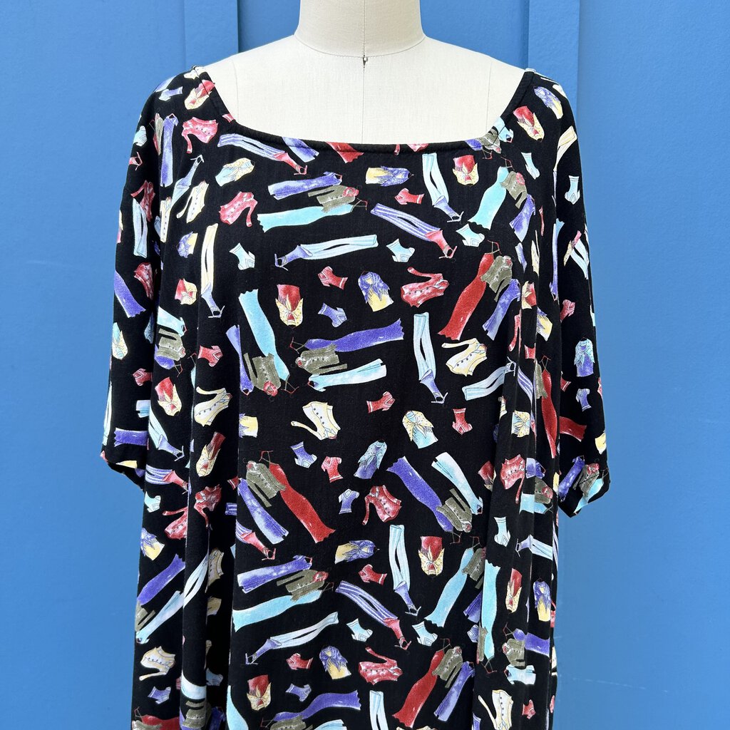 90s Paradiso Clothing Print Pattern Dress