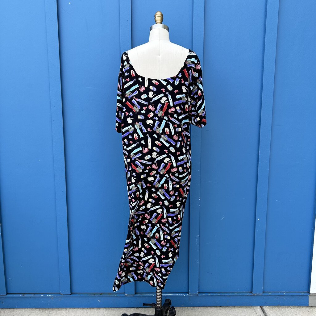 90s Paradiso Clothing Print Pattern Dress