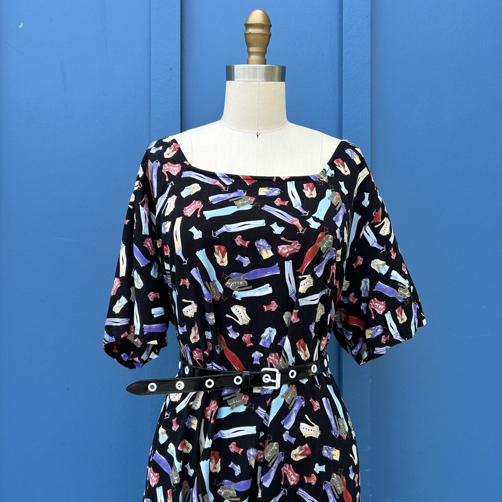 90s Paradiso Clothing Print Pattern Dress