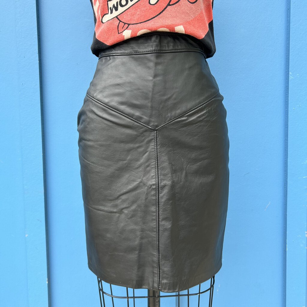 90s Leather Mini Skirt