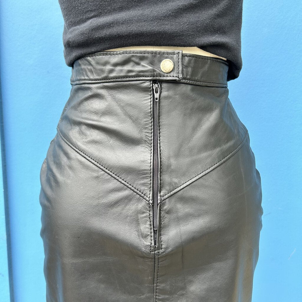 90s Leather Mini Skirt