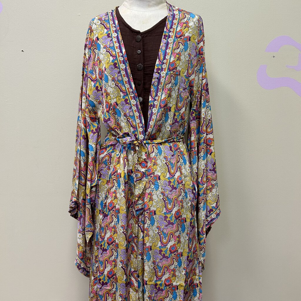 Rainbow Hippie Boho Psychedelic Kimono