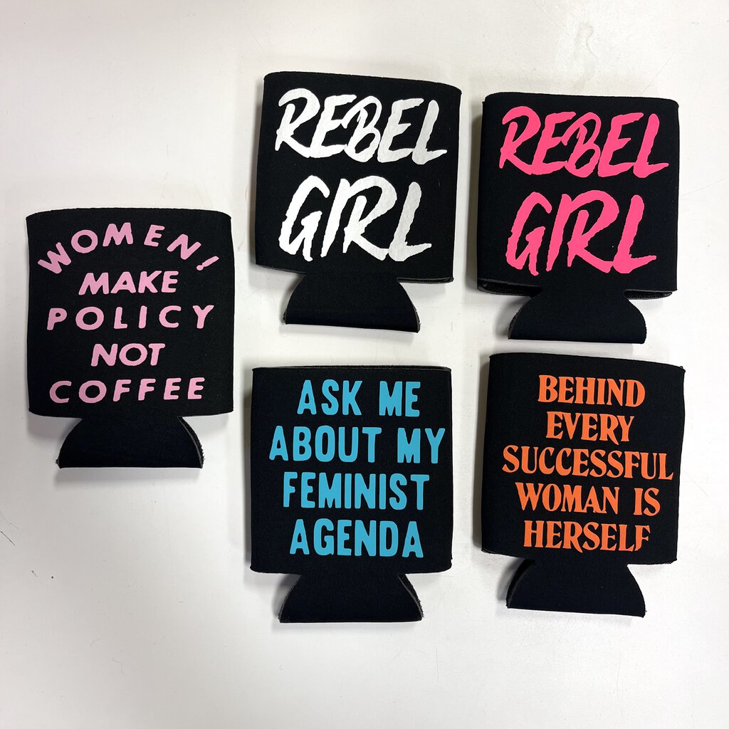 70s-Inspired Slogan Coozie