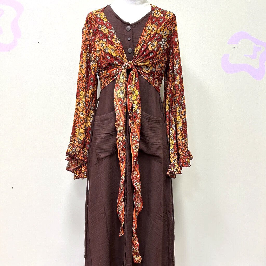 Simona Silk Bell Sleeve Hippie Boho Wrap