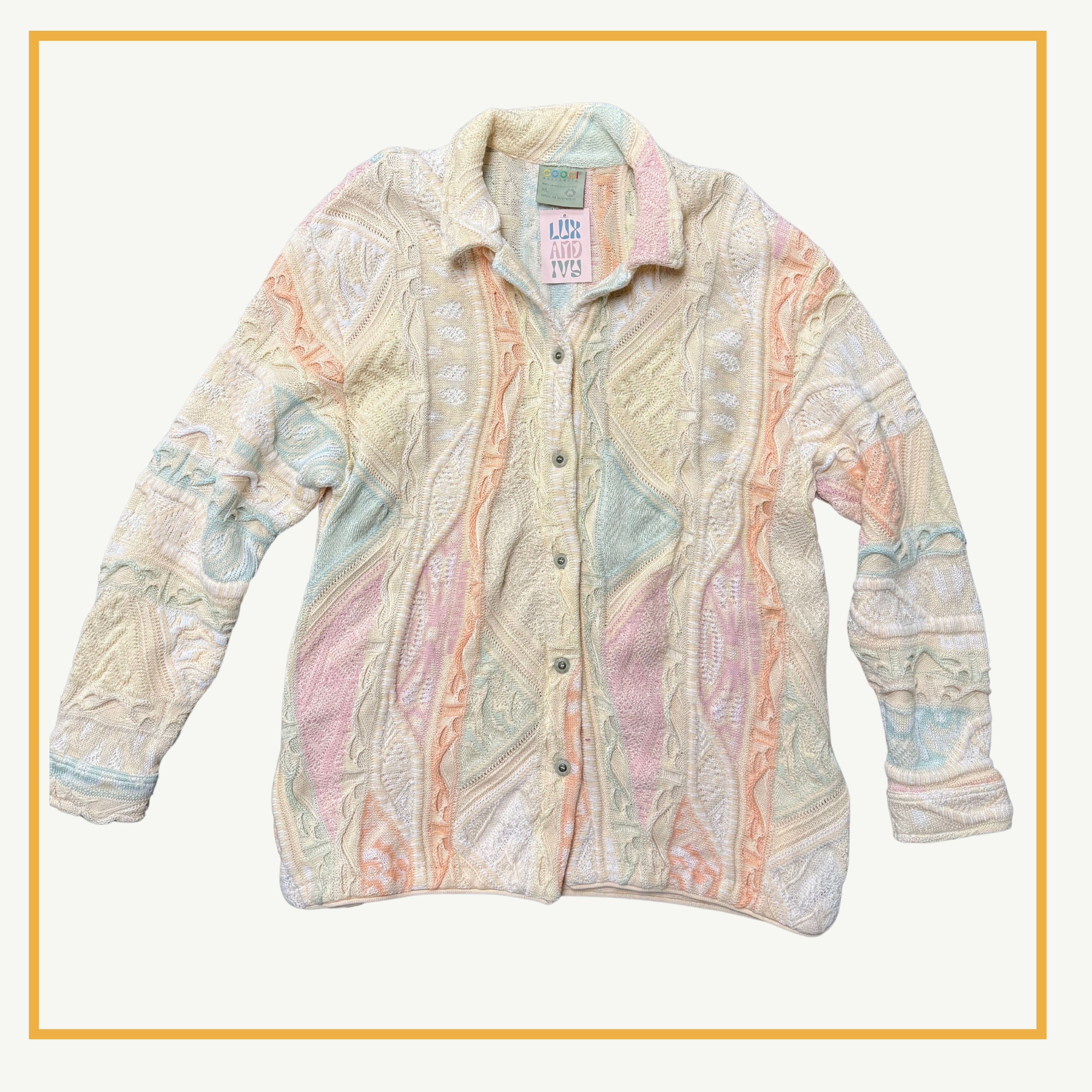 Authentic COOGI Pastel 3D Cardigan | LUX & IVY