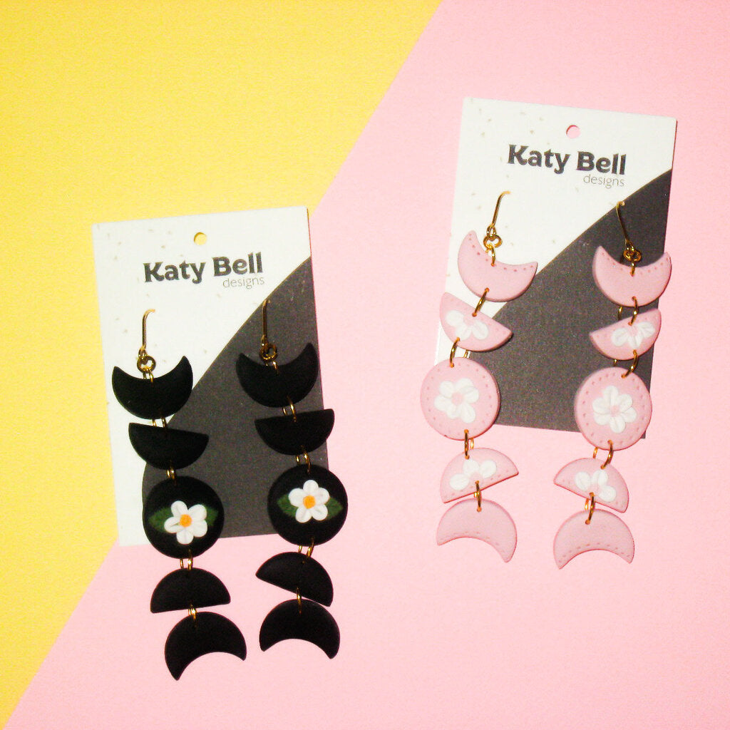 Pink Moon Phase dangles