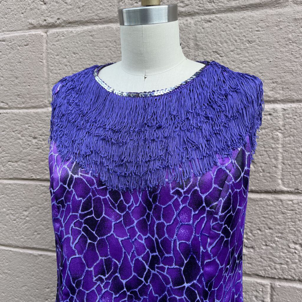 Handmade Purple fringe Dress | LUX & IVY Handmade Purple fringe Dress | LUX & IVY